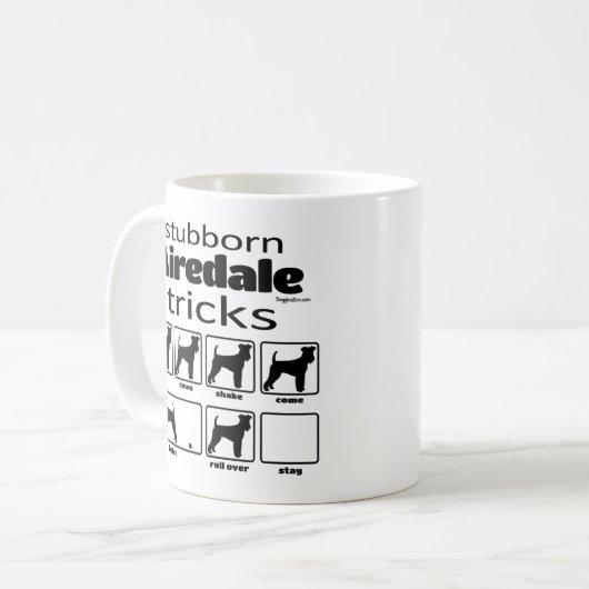 Stubborn Airedale Terrier Tricks Kaffeetasse (Vorderseite Links)