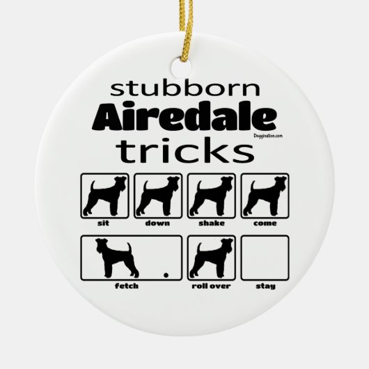 Stubborn Airedale Terrier Tricks Keramik Ornament (Vorne)
