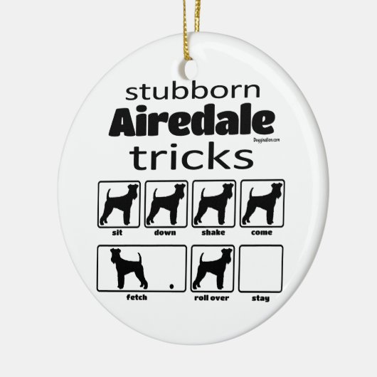 Stubborn Airedale Terrier Tricks Keramik Ornament (Links)