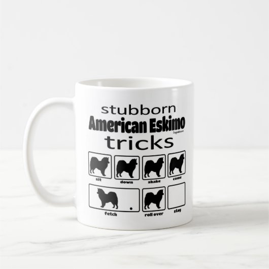 Stubborn American Eskimo Tricks Kaffeetasse (Links)