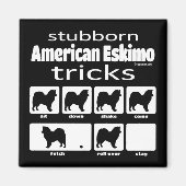 Stubborn American Eskimo Tricks Magnet (Vorne)