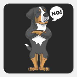 Stubborn Appenzeller Sennenhund Quadratischer Aufkleber