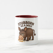 Stubborn as a mule funny cartoon donkey tasse (Zentrum)