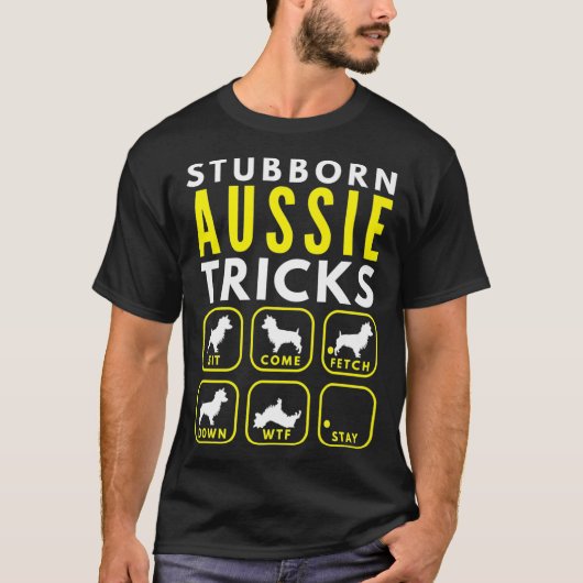 Stubborn Aussie Tricks - Hundetraining Premium T-Shirt (Vorderseite)