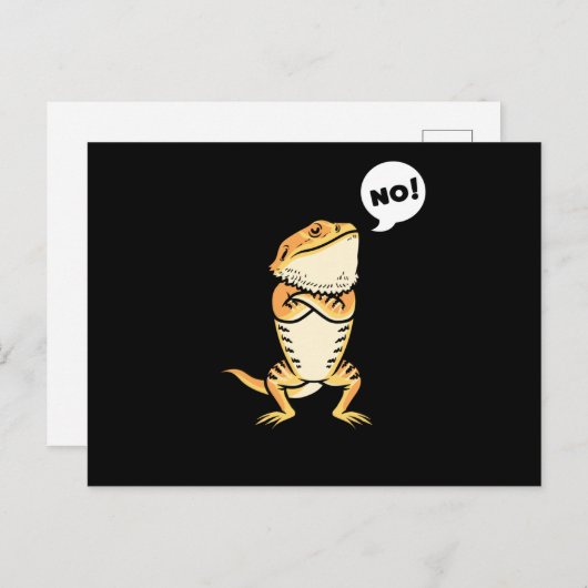 Stubborn Bartded Dragon Pogona Reptile Lizard Postkarte (Vorne/Hinten)