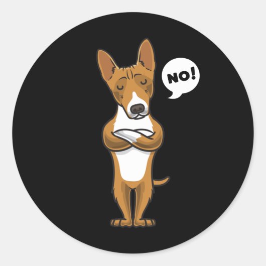Stubborn-Basenji-Hund Runder Aufkleber (Vorderseite)