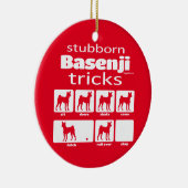 Stubborn Basenji Tricks Keramik Ornament (Rechts)