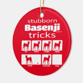 Stubborn Basenji Tricks Keramik Ornament (Links)