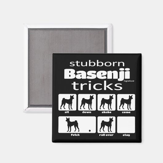 Stubborn Basenji Tricks Magnet (Vorderseite/Rückseite)