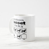 Stubborn Basset Tricks Kaffeetasse (Vorderseite Links)