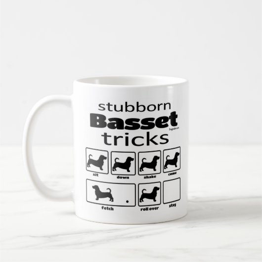 Stubborn Basset Tricks Kaffeetasse (Links)