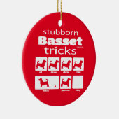 Stubborn Basset Tricks Keramik Ornament (Rechts)