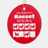Stubborn Basset Tricks Keramik Ornament (Links)