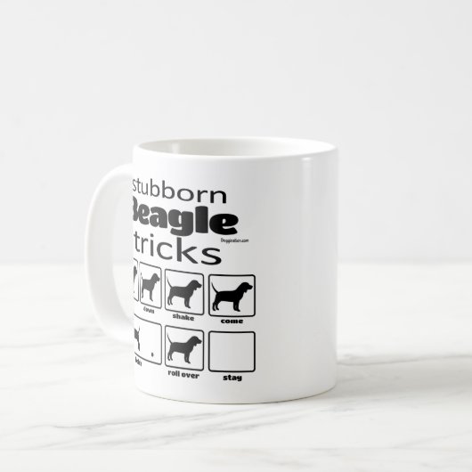 Stubborn Beagle Tricks Kaffeetasse (Vorderseite Links)