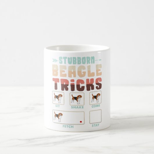 Stubborn Beagle Tricks Kaffeetasse (Mittel)