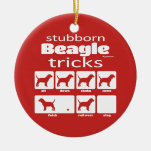 Stubborn Beagle Tricks Keramik Ornament