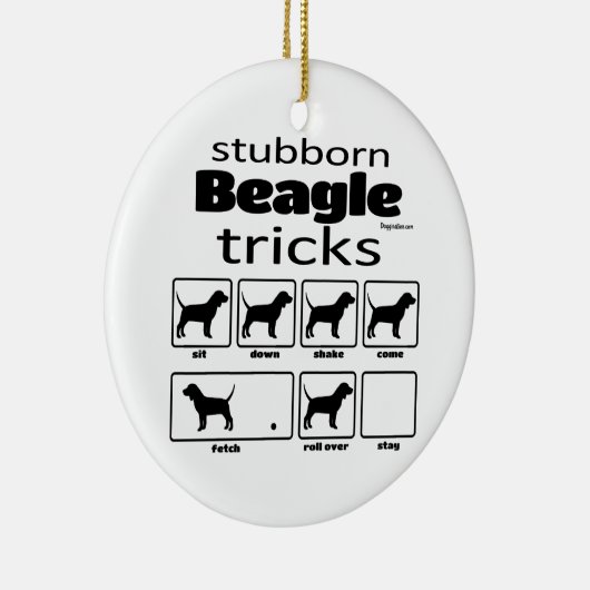 Stubborn Beagle Tricks Keramik Ornament (Rechts)