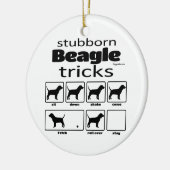 Stubborn Beagle Tricks Keramik Ornament (Links)