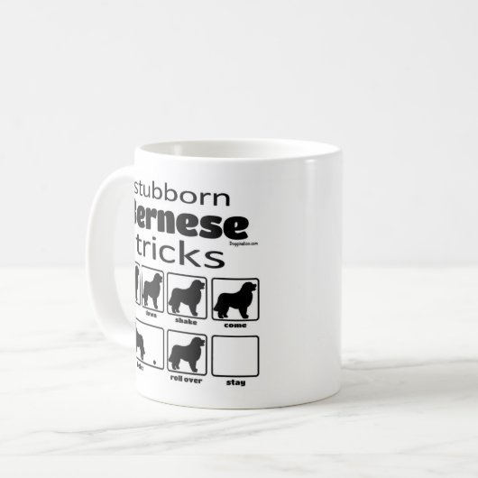 Stubborn Bernese Tricks Kaffeetasse (Vorderseite Links)