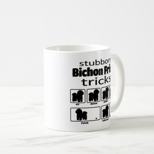 Stubborn Bichon Frise Tricks Kaffeetasse (VorderseiteRechts)