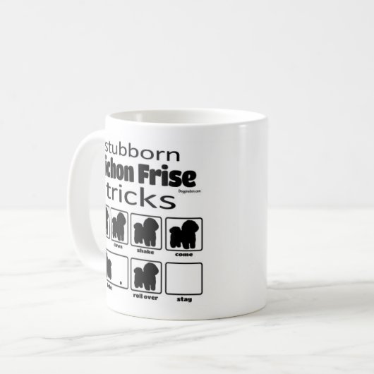 Stubborn Bichon Frise Tricks Kaffeetasse (Vorderseite Links)