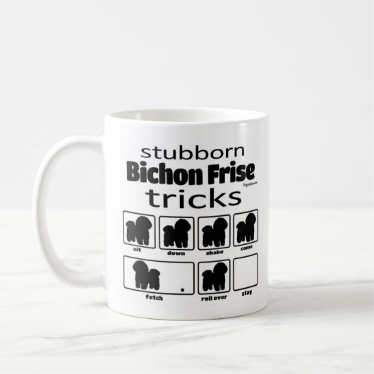 Stubborn Bichon Frise Tricks Kaffeetasse (Links)
