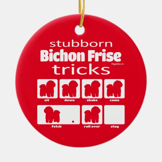 Stubborn Bichon Frise Tricks Ornament (Vorne)