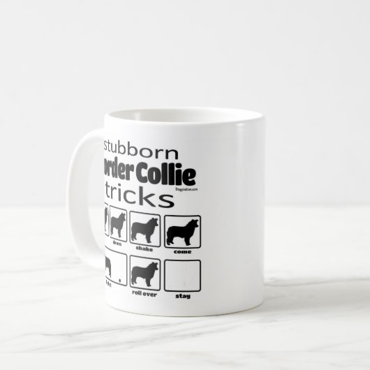 Stubborn Border Collie Tricks Kaffeetasse (Vorderseite Links)