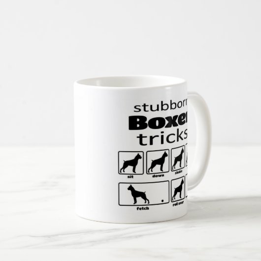 Stubborn Boxer Tricks Kaffeetasse (VorderseiteRechts)
