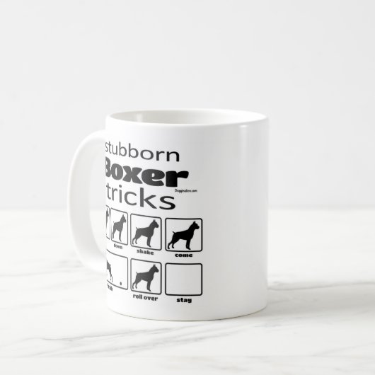 Stubborn Boxer Tricks Kaffeetasse (Vorderseite Links)