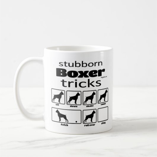 Stubborn Boxer Tricks Kaffeetasse (Links)