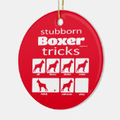 Stubborn Boxer Tricks Keramik Ornament (Links)
