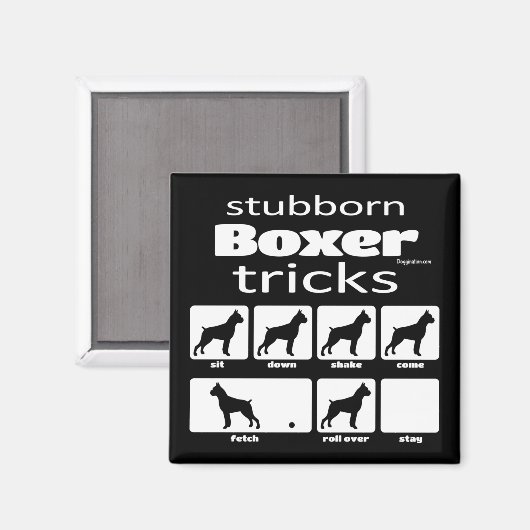 Stubborn Boxer Tricks Magnet (Vorderseite/Rückseite)