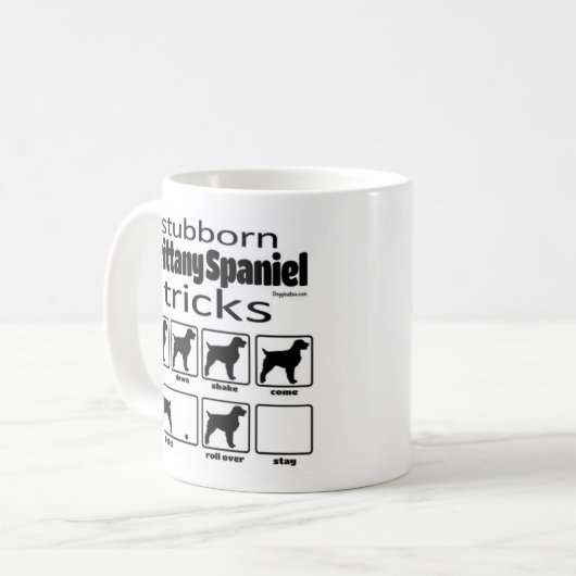 Stubborn Brittany Spanish Tricks Kaffeetasse (Vorderseite Links)