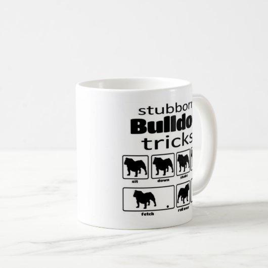 Stubborn Bulldog Tricks Kaffeetasse (VorderseiteRechts)