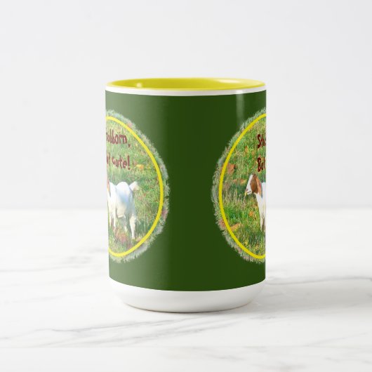 "Stubborn but Niedlich" (Ziegenfleisch) Zwei-Tonen Zweifarbige Tasse (Mittel)