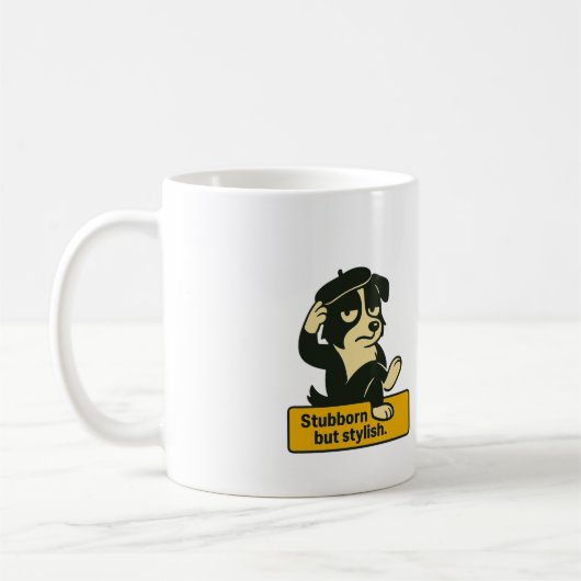 "Stubborn but Stylish" Tasse - Funny Border Collie (Links)