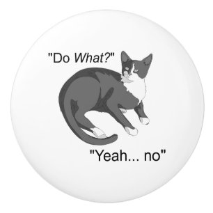 Stubborn Cat Keramikknauf