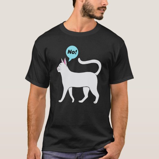 Stubborn Cat No Quote Proud Cute Animal T-Shirt (Vorderseite)