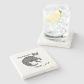 Stubborn Cat Steinuntersetzer (Seitenansicht)