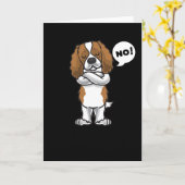 Stubborn Cavalier King Charles Spaniel Dog Karte (Gelbe Blume)