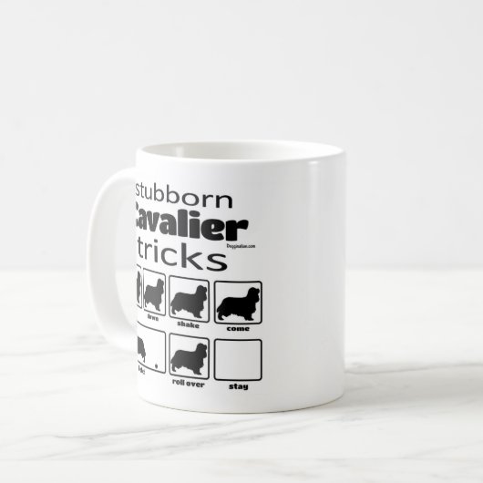 Stubborn Cavalier Tricks Kaffeetasse (Vorderseite Links)