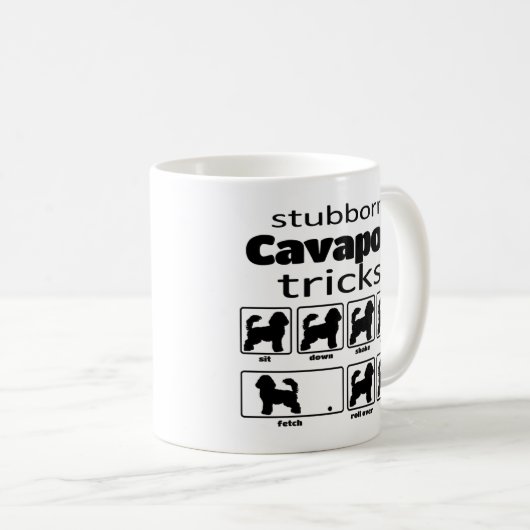 Stubborn Cavapoo Tricks Kaffeetasse (VorderseiteRechts)