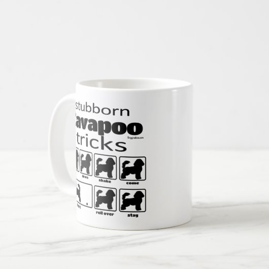 Stubborn Cavapoo Tricks Kaffeetasse (Vorderseite Links)
