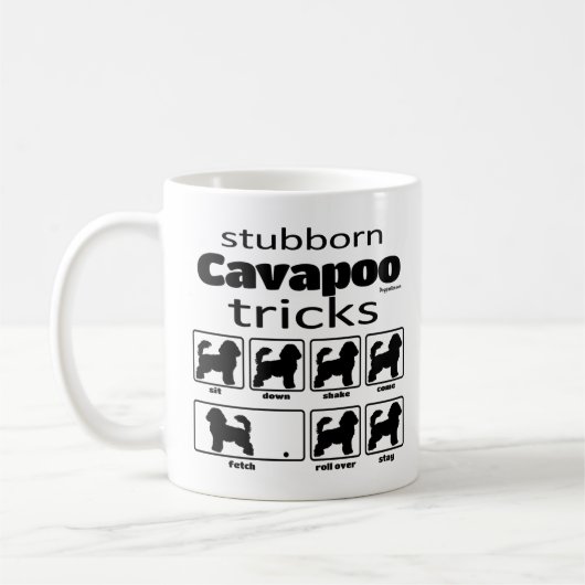 Stubborn Cavapoo Tricks Kaffeetasse (Links)
