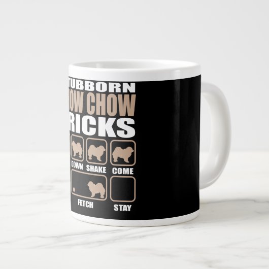 Stubborn Chow Tricks Design Jumbo-Tasse (Vorderseite Rechts)