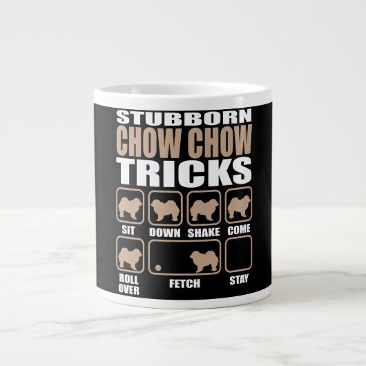Stubborn Chow Tricks Design Jumbo-Tasse (Vorderseite)