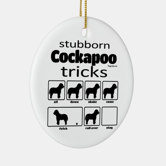 Stubborn Cockapoo Tricks Keramik Ornament (Rechts)