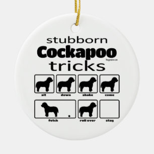 Stubborn Cockapoo Tricks Keramik Ornament