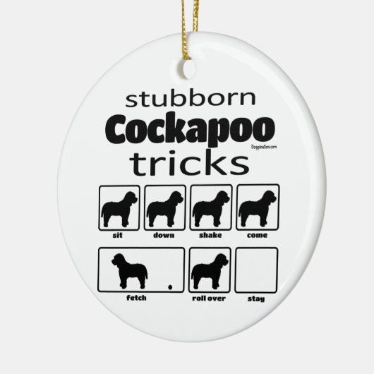 Stubborn Cockapoo Tricks Keramik Ornament (Links)